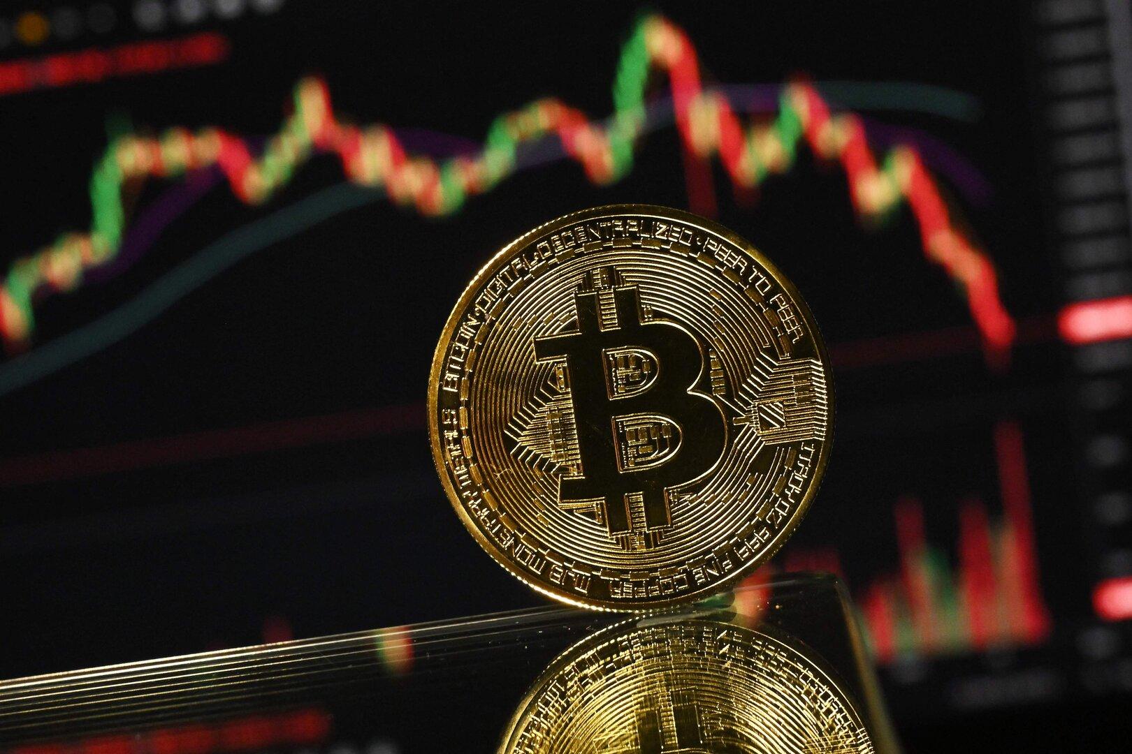 Goldene Bitcoin-Münze
