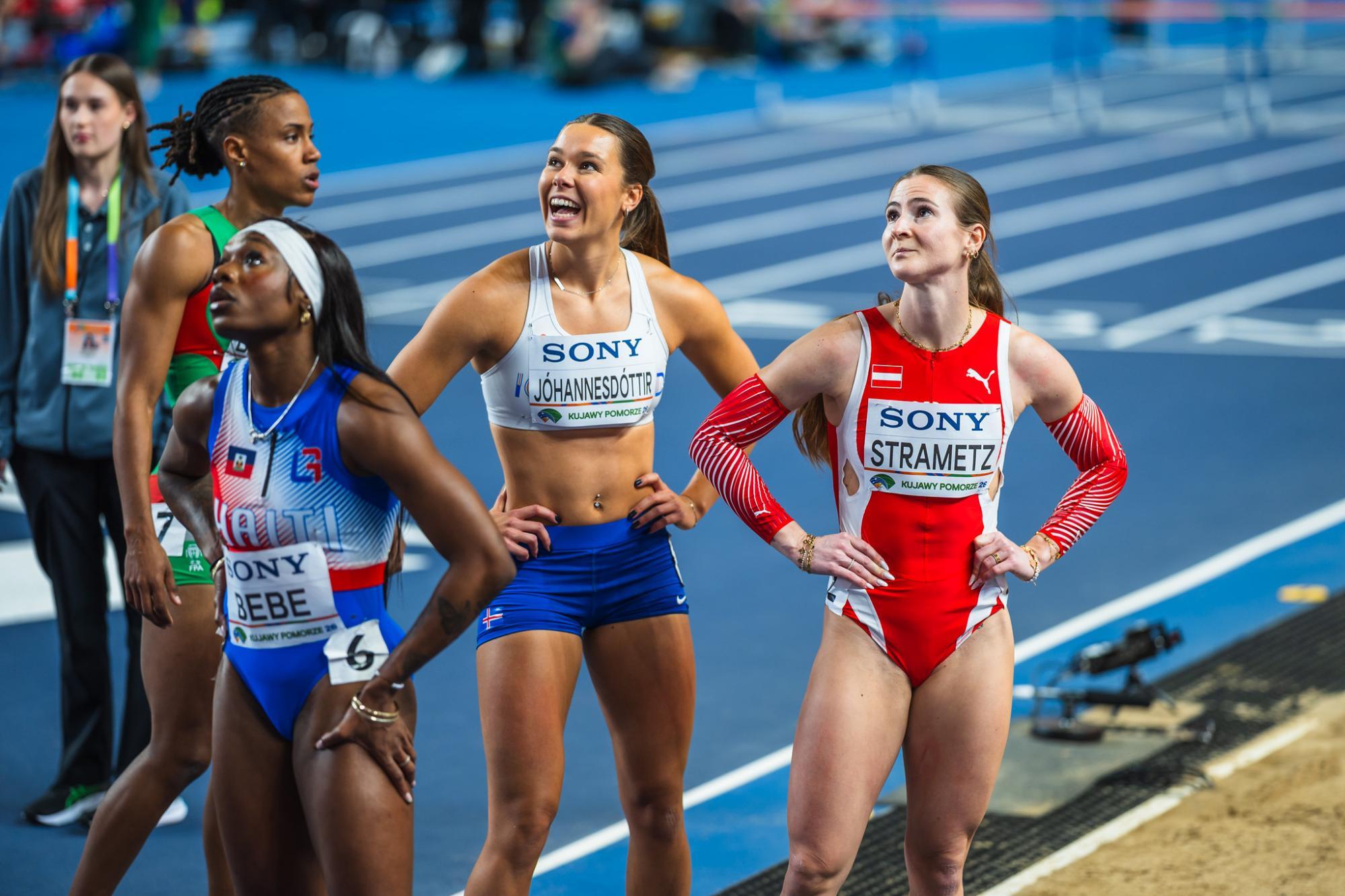 Karin Strametz bei der Leichtathletik-WM in Torun