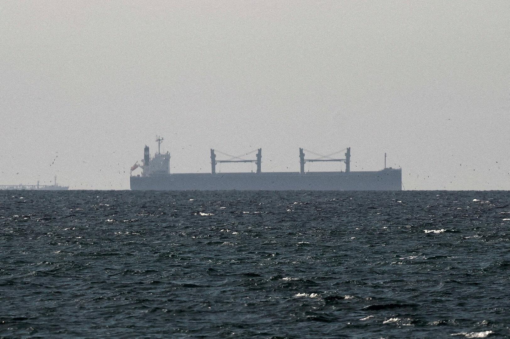 FILE PHOTO: A cargo ship in the Gulf, near the Strait of Hormuz
