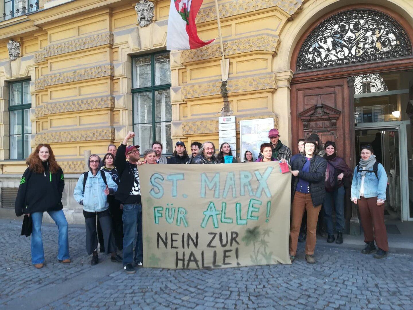 Protest gegen Bau der Event-Arena in Wien-St. Marx