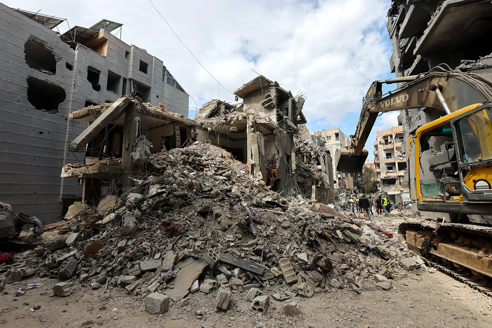 Aftermath of Israeli airstrikes on Beirut's southern suburbs