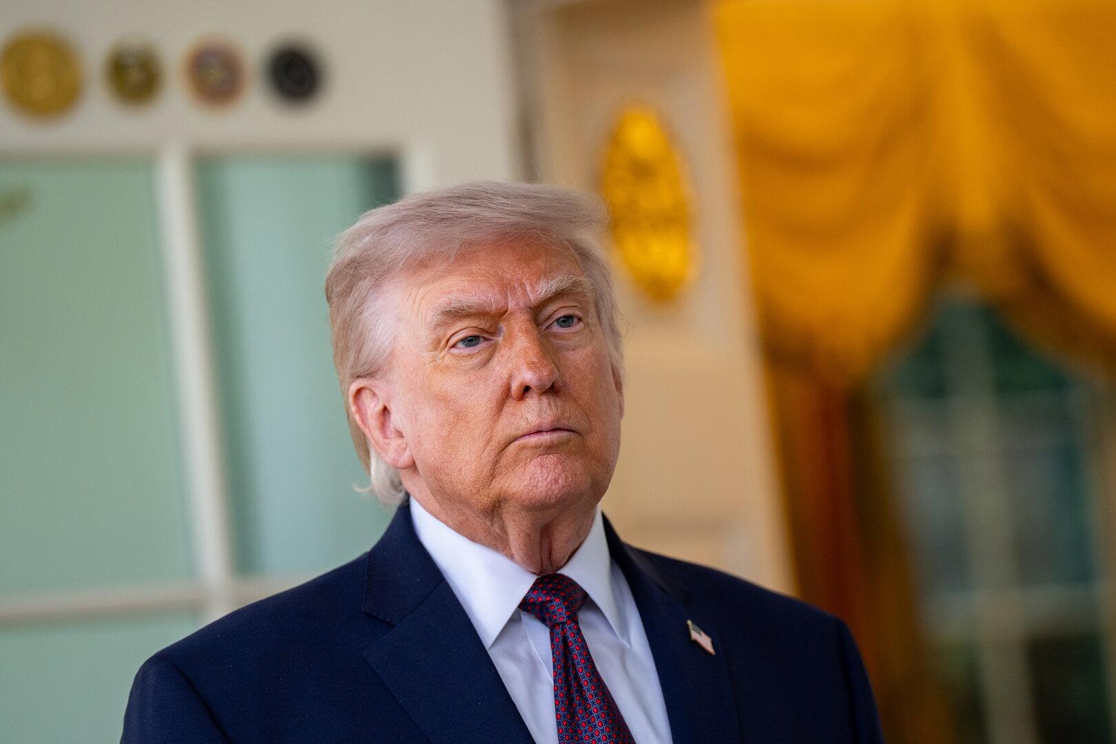 US President Trump at the White House in Washington, DC