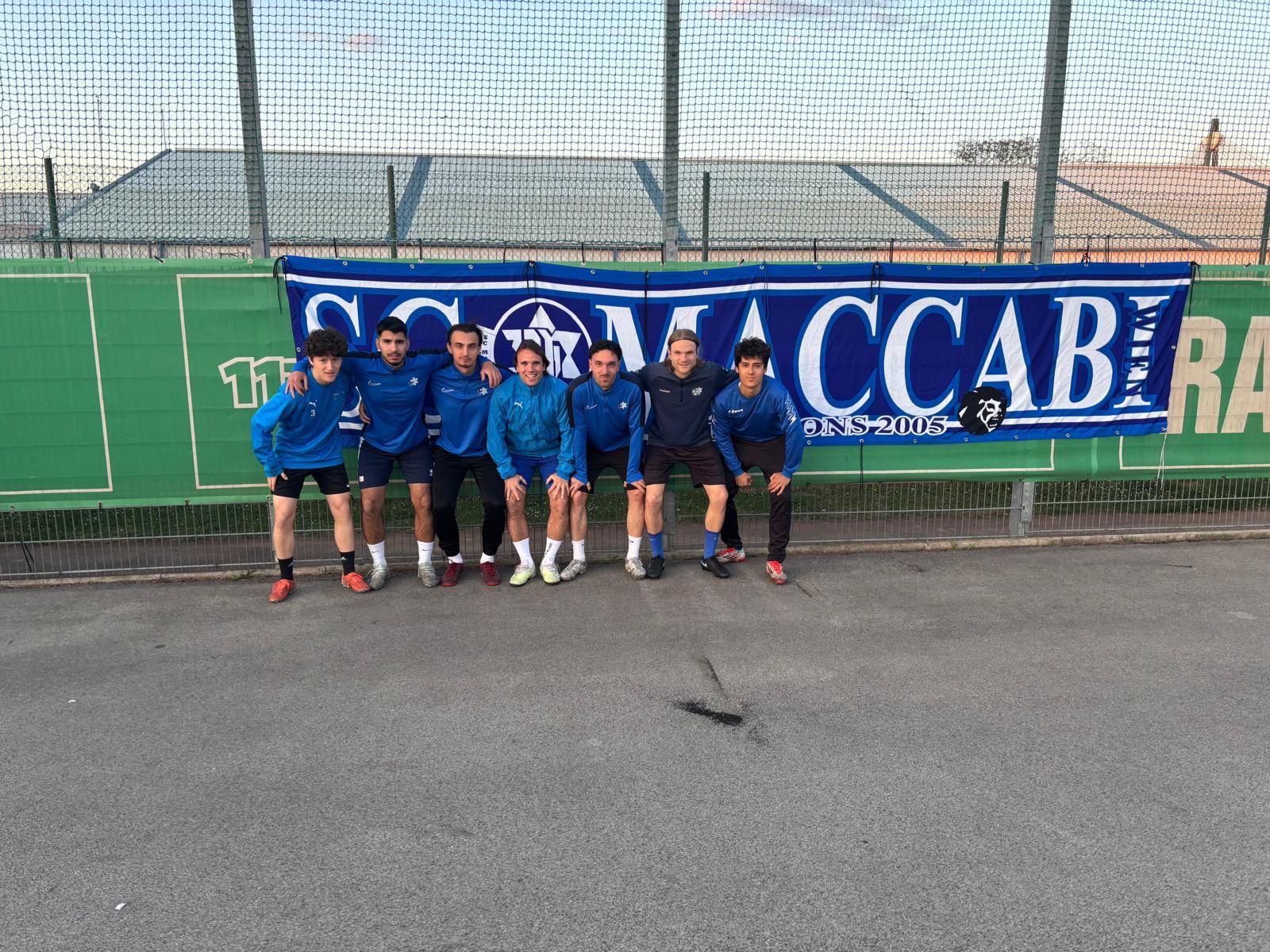 Maccabi Vielfalt in zweiten Wiener Stadtliga: Maxi (Ö),Dijar (Kasachstan), Armin (Bosnien), Antonio (Italien), Tim, Noah (beide D), Pablo (Spanien).