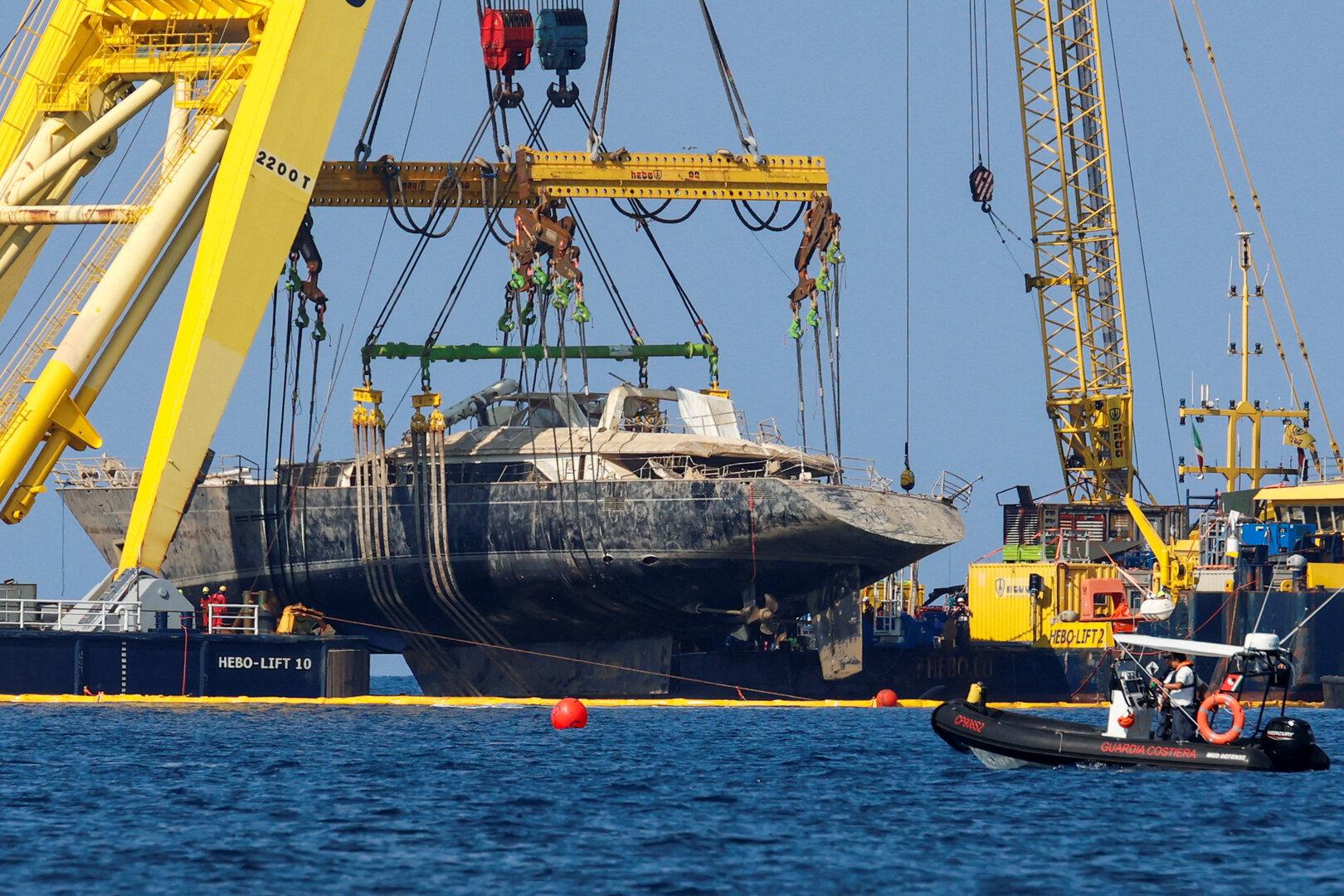 Recovery of Mike Lynch's sunken yacht 'Bayesian' from Sicilian waters