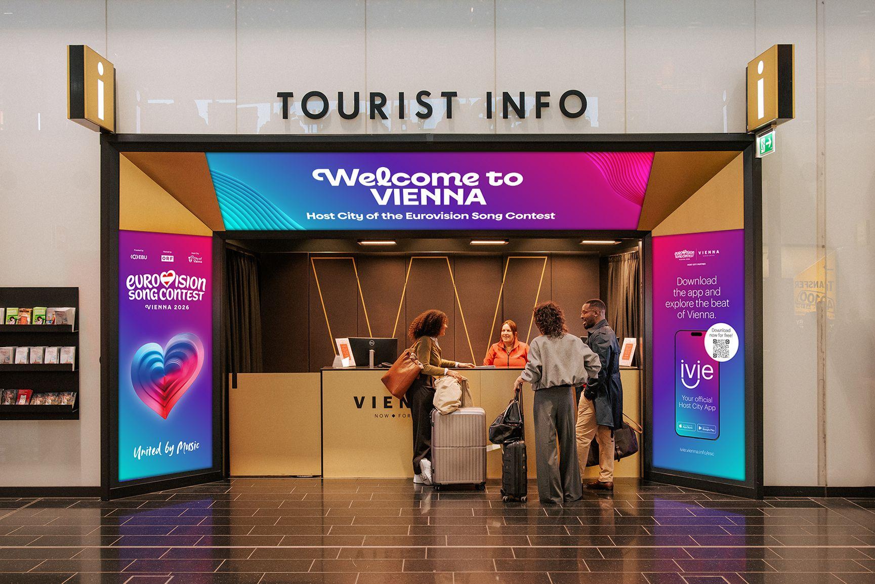 Ein "Welcome to Vienna"-Infostand