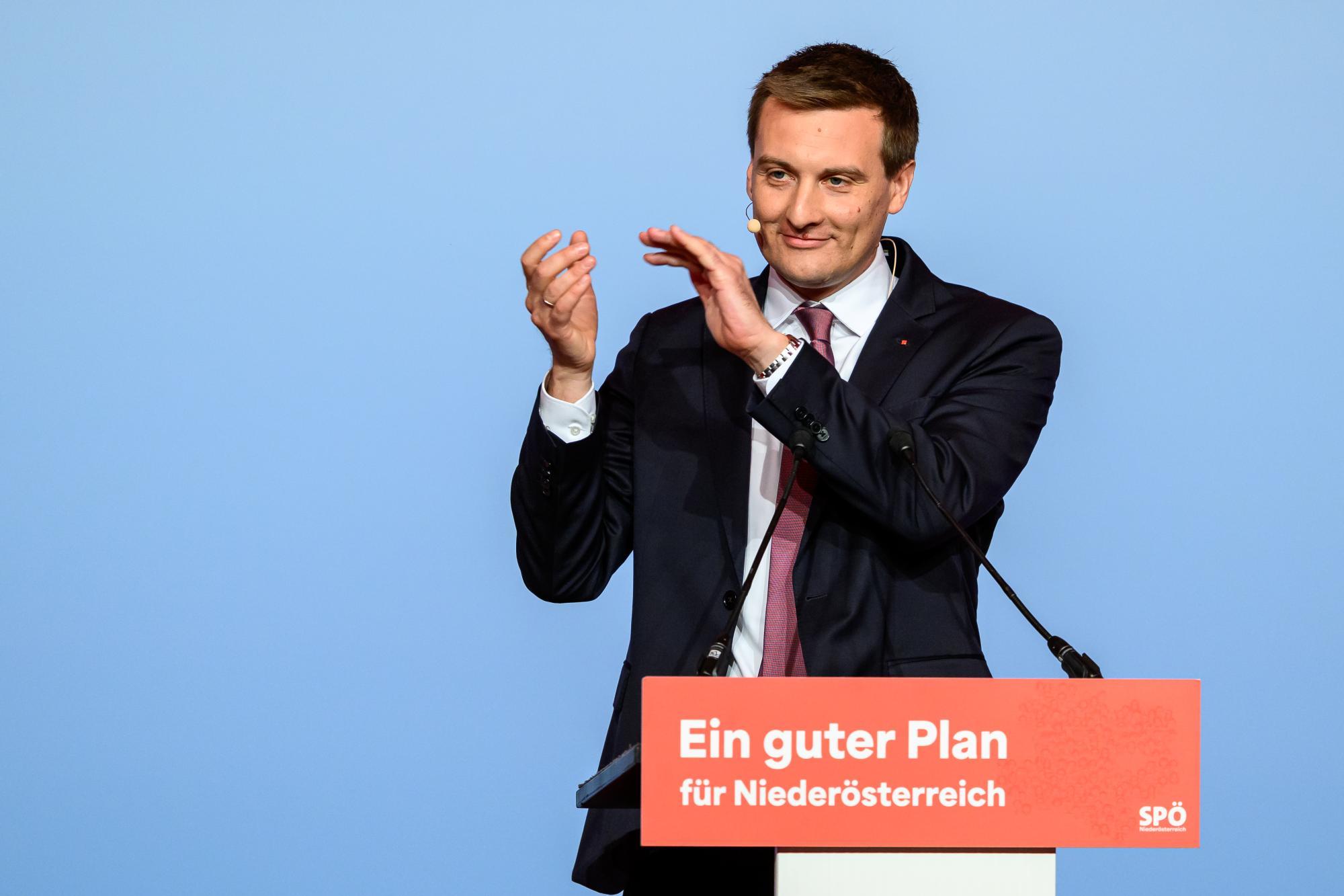Landesparteitag der SPNÖ: Mit 86,27 % kann Hergovich sehr gut leben