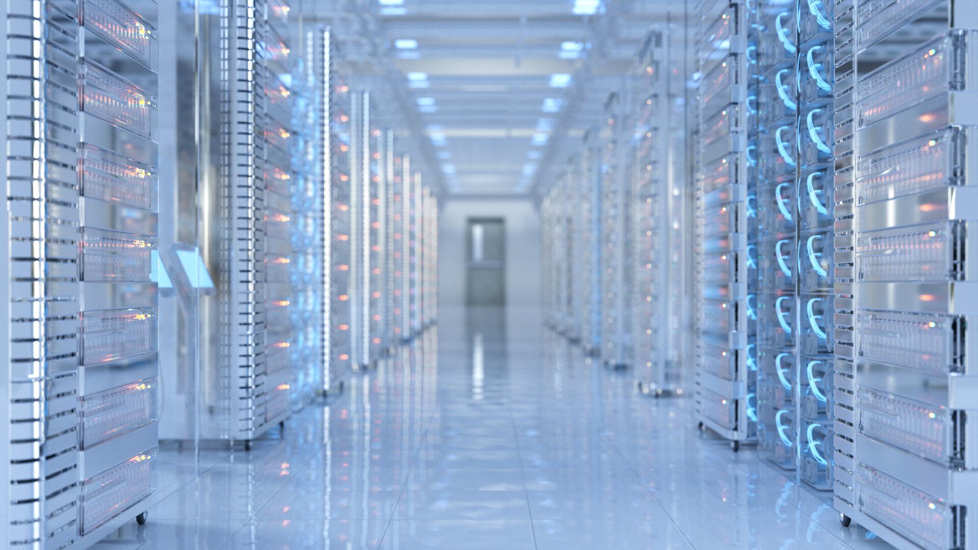 Bright server room
